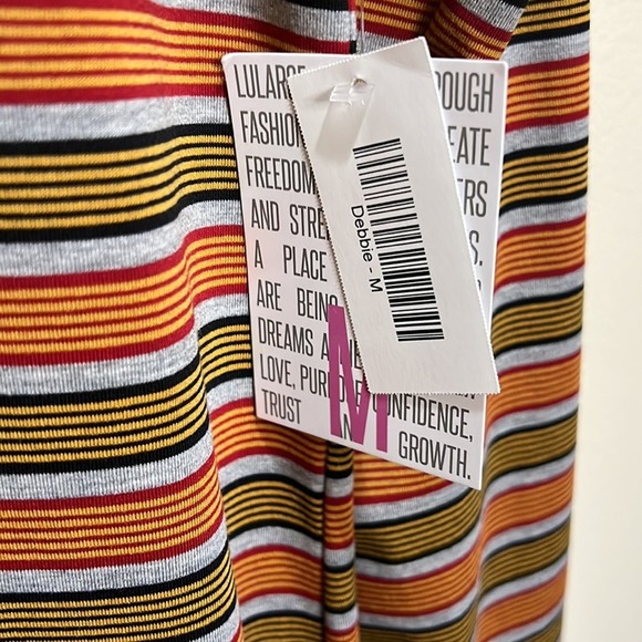 LuLaRoe Multicolor Striped Debbie Dress Size M - Picture 5 of 6